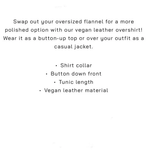 New Joseph Ribkoff | Tan Beige Button Down Vegan Leather Faux Leather Overshirt - Picture 7 of 9
